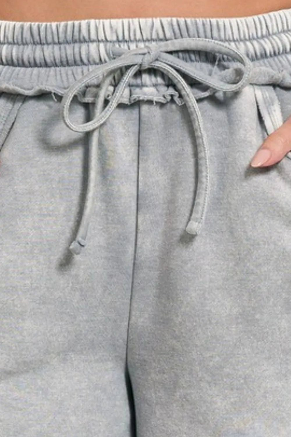 Zenana Acid Wash Fleece Drawstring Shorts With Pockets - Bela Fils BoutiqueBela Fils Boutique